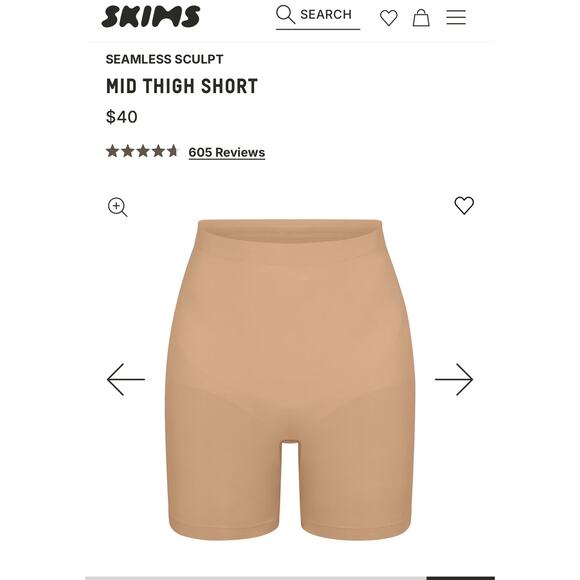 Skims Everyday Sculpt Mid Thigh Short Size Large - Picture 1 of 5